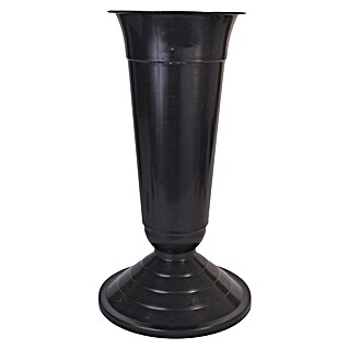Nadgrobna vaza (D x Š x V: 15 x 15 x 32 mm, Plastika, Bijela, crna)