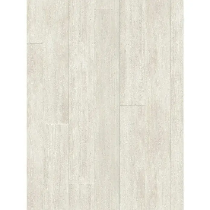 Parador Designbodenmuster Modular ONE Eiche Nordic Weiß - 200 x 194 x 8 mm, Landhausdiele, Eiche Nordic Weiß - Nahaufnahme von hellem Holzlaminatboden, der eine elegante und moderne Ästhetik für jeden Raum bietet.\n