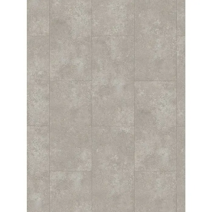 Parador Designboden Modular One - Stein Atlas hellgrau, Landhausdiele, 853 x 400 x 8 mm - Graue Bodenfliesen mit quadratischem Muster und feiner Textur für ein modernes, stilvolles Ambiente im Innenbereich.
