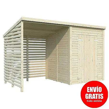 Palmako  Caseta de jardín con leñero Leif