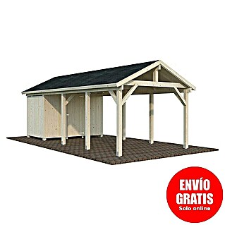 Palmako Carport Classico Robert con trastero (Medidas ext. (An x Pr): 361 x 764 cm, Carport individual, Natural)