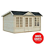 Palmako Caseta de jardín Claudia Baja (Medidas ext. (An x Pr): 440 x 346 cm, Madera sin tratar, Natural) | BAUHAUS