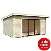 Palmako Caseta de jardín Lea Slide Plus (Medidas ext. (An x Pr): 494 x 402 cm, Madera sin tratar, Natural) | BAUHAUS