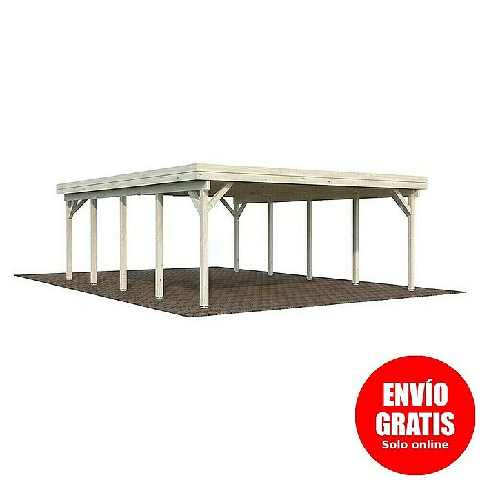 Palmako Carport Karl (Medidas ext. (An x Pr): 600 x 762 cm, Carport doble, Natural) | BAUHAUS