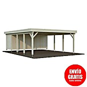 Palmako Carport doble con trastero Karl (Medidas ext. (An x Pr): 600 x 762 cm, Carport doble, Natural) | BAUHAUS