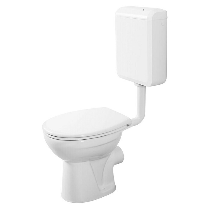 Camargue Sydney Stand-WC-Kombination (Mit Spülrand, Spülform: Tief, WC Abgang: Waagerecht, Weiß) | BAUHAUS