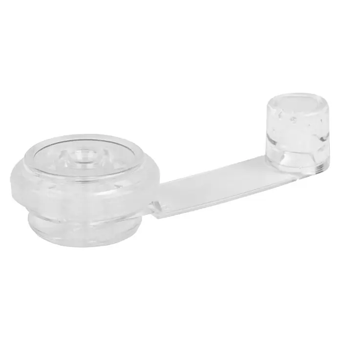 Walteco Türstopper - Kunststoff, B x L: 33 x 100 mm - Transparenter, zweiteiliger Glasbodenstopper, verbunden durch einen schmalen Steg, ideal für Glasböden zur Stabilisierung und Dämpfung.