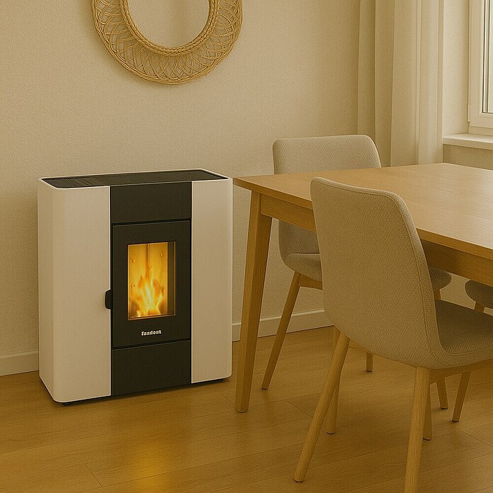 FreePoint Estufa de pellets Roxy (7,8 kW, Volumen de calefacción: 168 m³, Blanco)