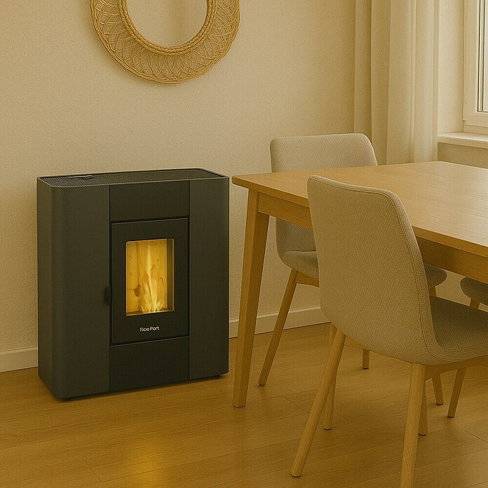 FreePoint Estufa de pellets Roxy (7,8 kW, Volumen de calefacción: 168 m³, Antracita)