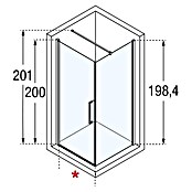 Glazen draaideur Novellini Young 2.0 Chroom Glanzend (89 x 200 cm, Helder glas) | BAUHAUS