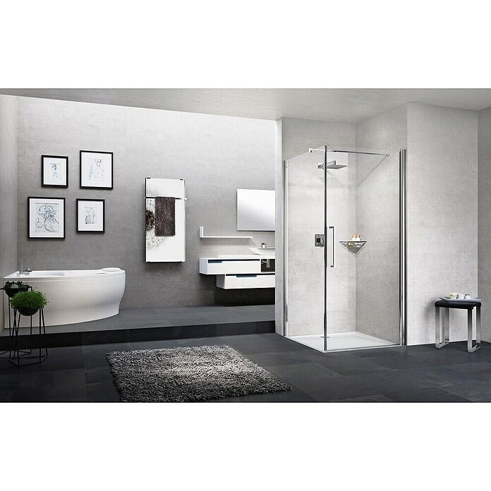 Glazen draaideur Novellini Young 2.0 Chroom Glanzend (89 x 200 cm, Helder glas) | BAUHAUS