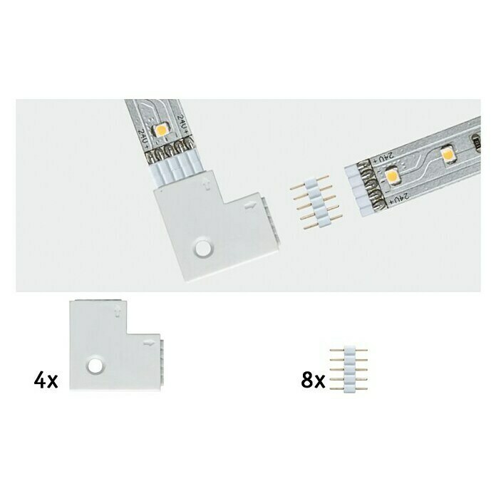 Paulmann Eckverbinder MaxLED Edge-Connector 90°12 -tlg., Kunststoff Front View