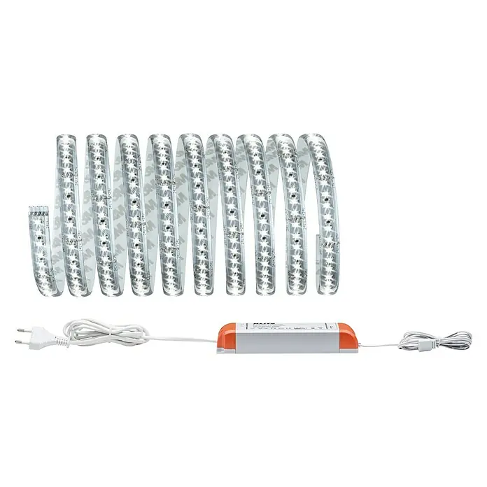 Paulmann MaxLED 1.000 LED-Band Basisset beschichtet - 300 cm, Tageslichtweiß, 34 W, 3.300 lm - LED-Streifen mit Netzteil und Stecker. Das Produkt ist für die Innenraumbeleuchtung konzipiert und bietet flexibles Lichtdesign.