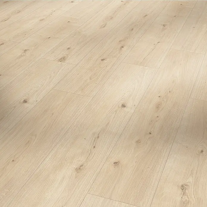 Parador Designbodenmuster Modular ONE Eiche Atmosphere geschliffen - 200 x 194 x 8 mm, Landhausdiele, Eiche Atmosphere geschliffen - Helles Laminat in Holzoptik. Das Bodenmuster verfügt über eine natürliche Maserung und passt gut zu modernen Einrichtungen.