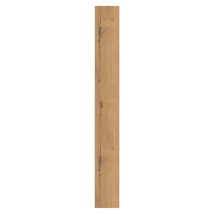 Parador Designbodenmuster Modular ONE Eiche Helios natur - 200 x 194 x 8 mm, Landhausdiele, Eiche Helios natur 1 - Nahaufnahme einer Holzdiele mit Maserung und Ästen, ideal für rustikale Bodenbeläge oder Wandverkleidungen.