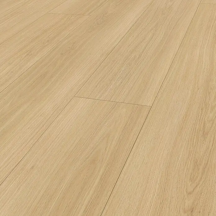 Parador Designbodenmuster Modular ONE Eiche Artemis natur - 200 x 235 x 8 mm, Landhausdiele - Dieses Bild zeigt einen hellen Laminatboden mit einer natürlichen Holzoptik und einer warmen Farbgebung, ideal für moderne Innenräume.