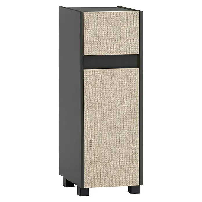 Schildmeyer Sander Midischrank - B x T x H: 30 x 33 x 85 cm, Anthrazit/Canasta, Matt - Dieser moderne Badezimmerschrank in Anthrazit bietet stilvollen Stauraum mit strukturierten Fronten und schlanken Füßen.