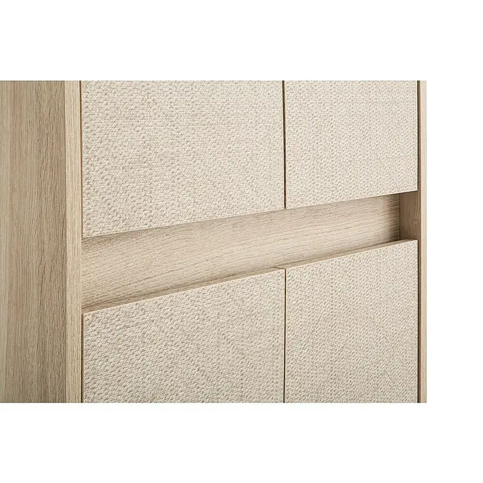 Schildmeyer Sander Hochschrank - B x T x H: 57 x 33 x 164,5 cm, Weißeiche/Canasta, Matt - Nahaufnahme eines modernen Holzschranks mit auffälliger Textur auf den Türen, ideal für stilvolle Aufbewahrung.