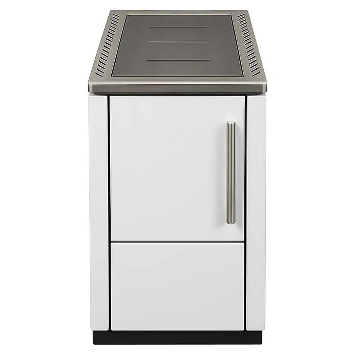 Haas+Sohn Küchenherd HS 40 - L x B x H: 60 x 40 x 85,2 cm, 5 kW, Weiß - Abgebildeter weißer Küchenherd mit Kochfeld und Backofentür mit Griff. Kompaktes Design für moderne Küchen.