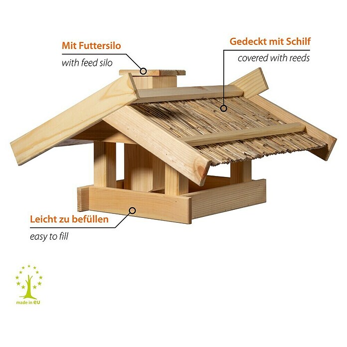 Dobar Vogelfutterhaus Trollanes (50 x 43 x 29 cm, Natur, Holz) | BAUHAUS