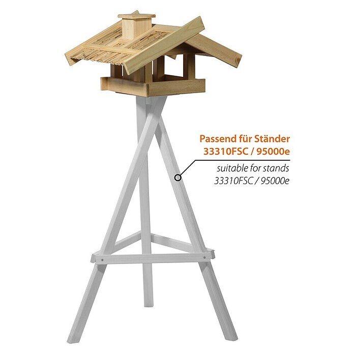 Dobar Vogelfutterhaus Trollanes (50 x 43 x 29 cm, Natur, Holz) | BAUHAUS