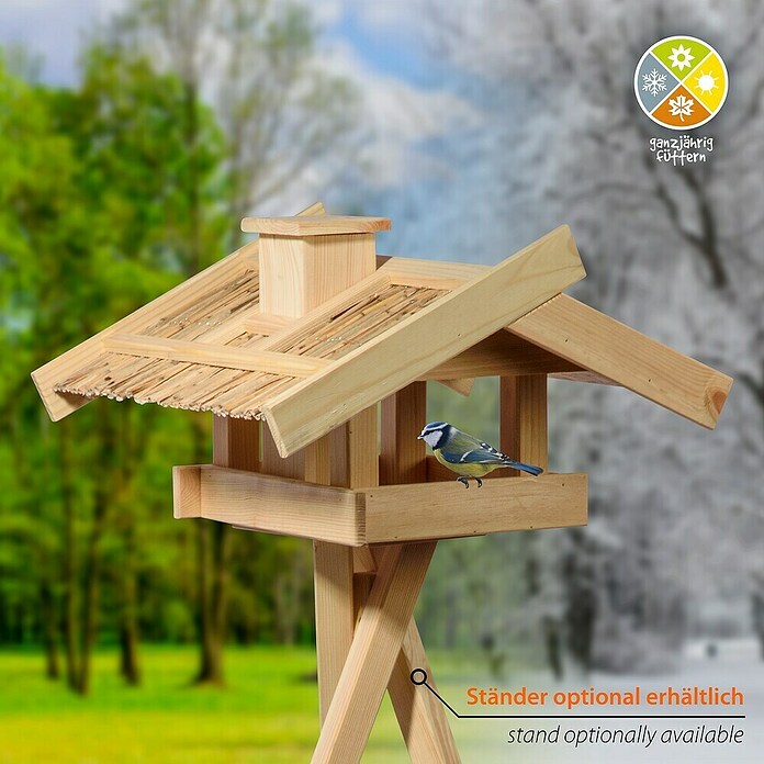 Dobar Vogelfutterhaus Trollanes (50 x 43 x 29 cm, Natur, Holz) | BAUHAUS