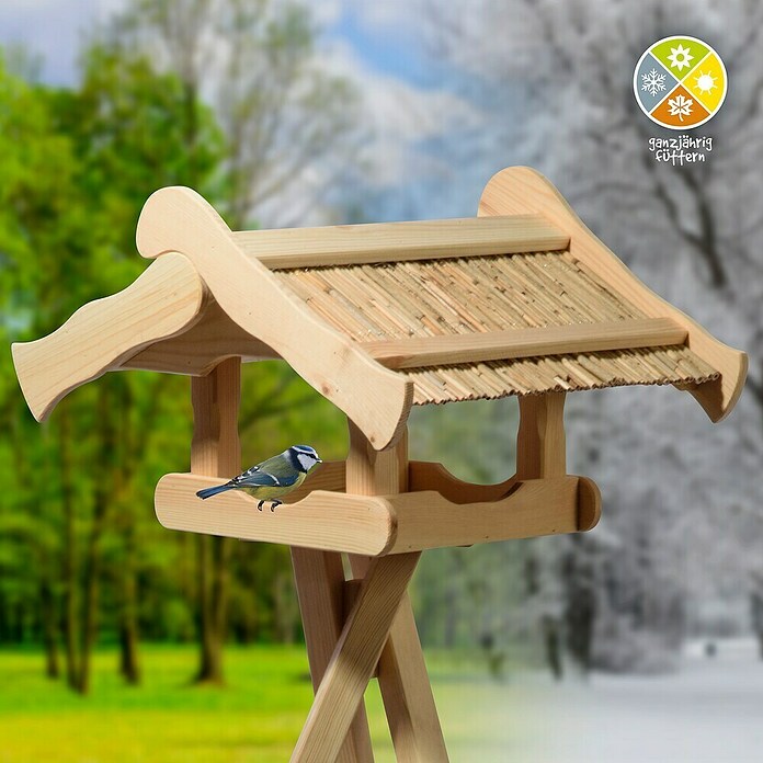 Dobar Vogelfutterhaus (50 x 44 x 32 cm, Natur, Holz) | BAUHAUS