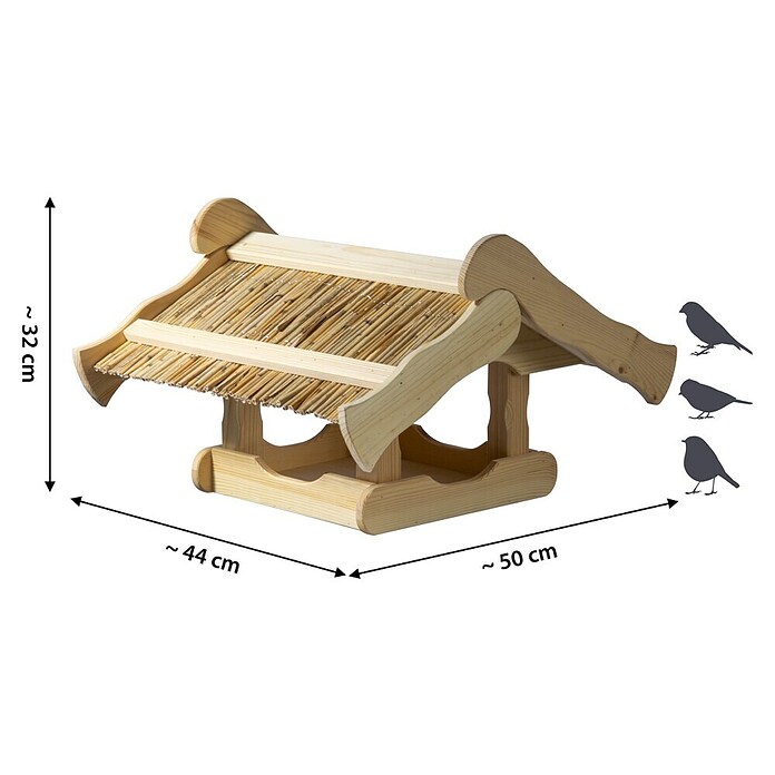 Dobar Vogelfutterhaus (50 x 44 x 32 cm, Natur, Holz) | BAUHAUS