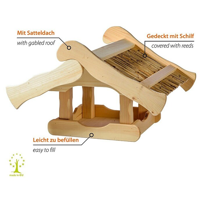 Dobar Vogelfutterhaus (50 x 44 x 32 cm, Natur, Holz) | BAUHAUS