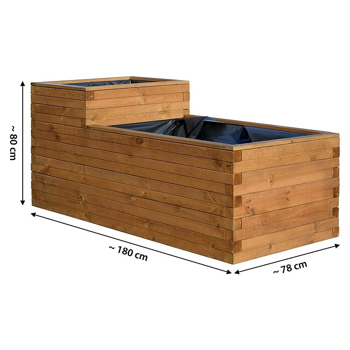 Dobar Hochteich Superb (L x B x H: 180 x 78 x 80 cm, Braun) | BAUHAUS