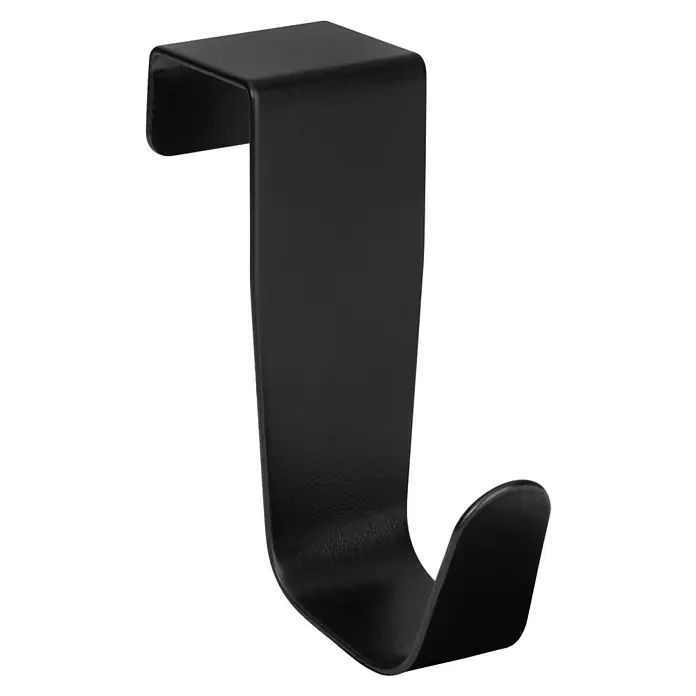Walteco Türhaken - L x B x H: 25 x 64 x 70 mm, 2 Stk. - Schwarzer Türhaken zum Aufhängen von Kleidungsstücken oder Accessoires. Praktische Lösung für zusätzlichen Stauraum, stilvoll und platzsparend.