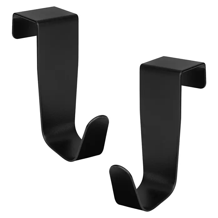 Walteco Türhaken - L x B x H: 25 x 64 x 70 mm, 2 Stk. - Zwei elegante, schwarze Türhaken aus Metall, ideal zur platzsparenden Aufbewahrung von Gegenständen. Robust und stilvoll.