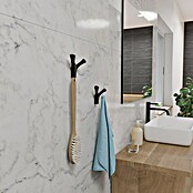 Walteco Garderobenhaken AMIOSO II (L x B x H: 76 x 48 x 92 mm, Anzahl Haken: 2 Stk., Schwarz) | BAUHAUS