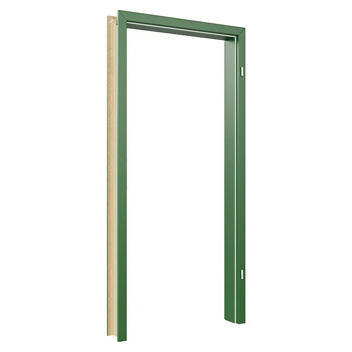 GetaDoor Getalit Türzarge FM8237 - 860 x 1.985 mm, Wandstärke: 80 mm, DIN Anschlag: Rechts, Edeltanne - Grüner Türrahmen: Ein moderner Türrahmen in Grün mit klaren Linien und robustem Design für stilvolle Wohnräume.