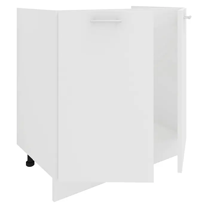 VCM Esilo Spülenunterschrank - 46 x 80 x 82 cm, Weiß - Weißer Küchenschrank mit offenem Fach. Moderner Stauraum für die Küche mit schlichtem Design und Griff. Ideal für Geschirr und Kochutensilien.