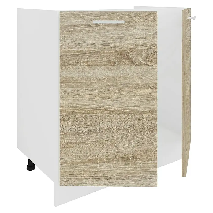 VCM Esilo Spülenunterschrank - 46 x 80 x 82 cm, Sonoma-Eiche - Detailaufnahme eines modernen Schranks mit Holzfront und schlichtem Griff, ideal für stilvolle Raumlösungen.