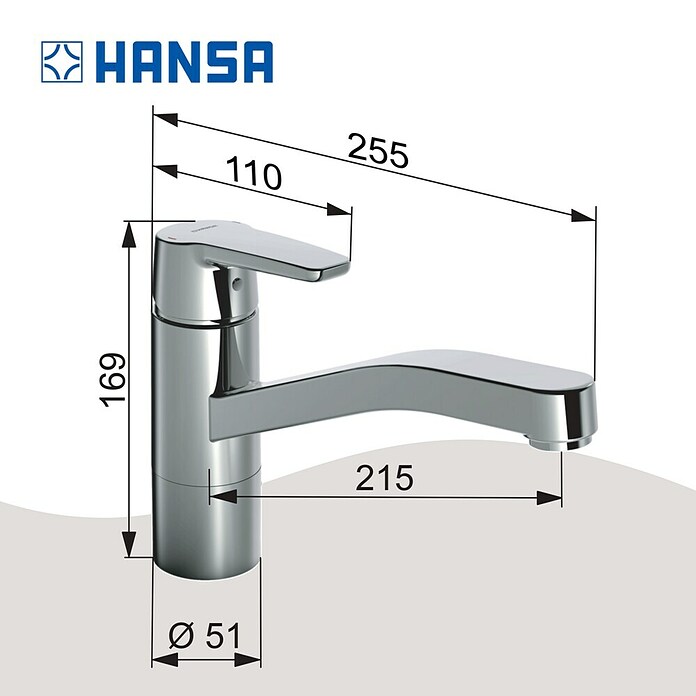 Hansa Polo Spültischarmatur (Chrom, Glänzend, Auslauf schwenkbar)