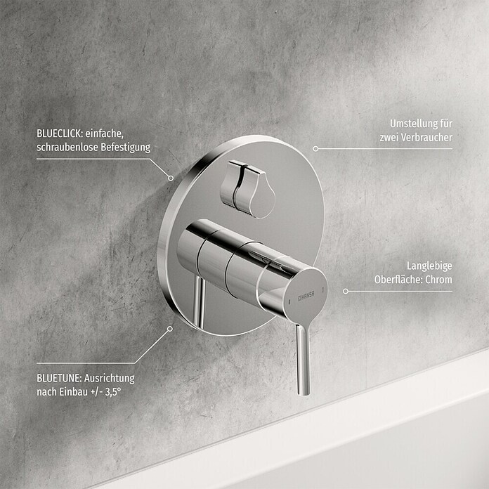 Hansa Vantis UP-Thermostatarmatur Rund (Chrom, Glänzend) | BAUHAUS