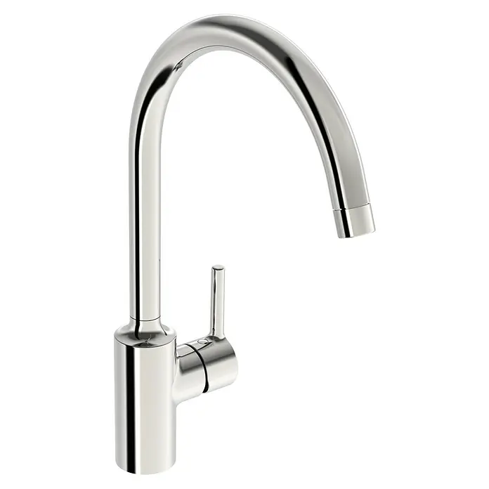 Hansa Vantis Spültischarmatur - Chrom, Glänzend - Ein moderner, glänzender Chrom-Küchenarmatur mit hohem Auslauf und Einhebelmischer, ideal für jede moderne Küche.