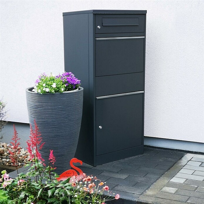 Metzler Paketbox Bispo (L x B x H: 37,3 x 50,2 x 112 cm, Anthrazit, Stahl, Paketfach) | BAUHAUS