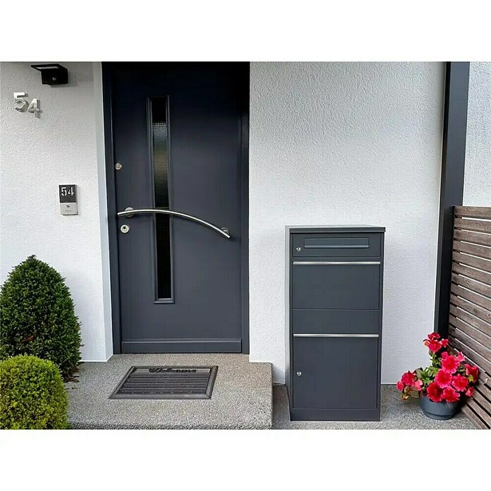 Metzler Paketbox Bispo (L x B x H: 37,3 x 50,2 x 112 cm, Anthrazit, Stahl, Paketfach) | BAUHAUS