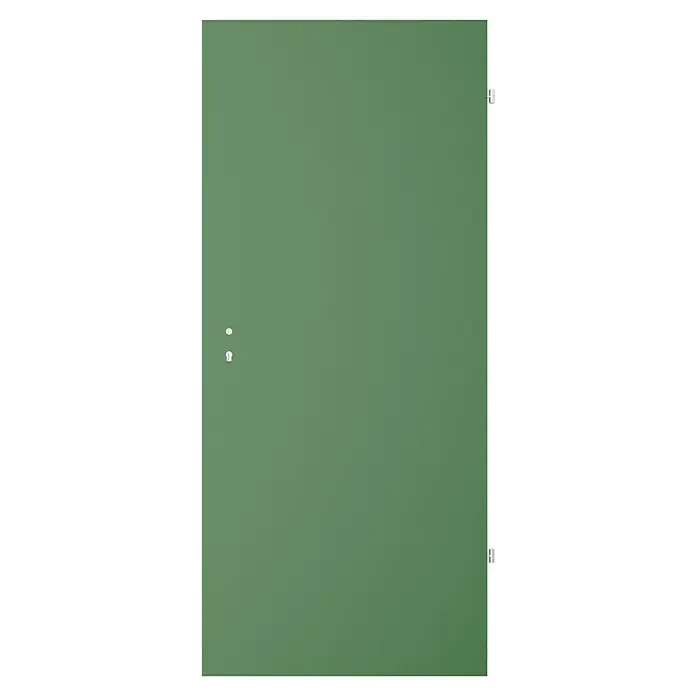 GetaDoor Getalit Zimmertür FM8237 - 860 x 1.985 mm, DIN Anschlag: Rechts, Edeltanne, Röhrenspan - Grüne Tür mit silbernen Beschlägen, die einen modernen und sicheren Zugang zu einem Raum bietet. Robust und zuverlässig.