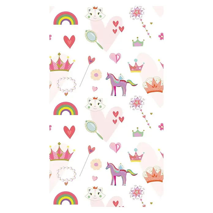 A.S. Création The Wall 2 Fototapete Prinzessin - B x H: 159 x 280 cm, Vlies - Hübsches Muster mit Einhorn, Krone, Regenbogen und Katzensymbolen für ein magisches Produkt.