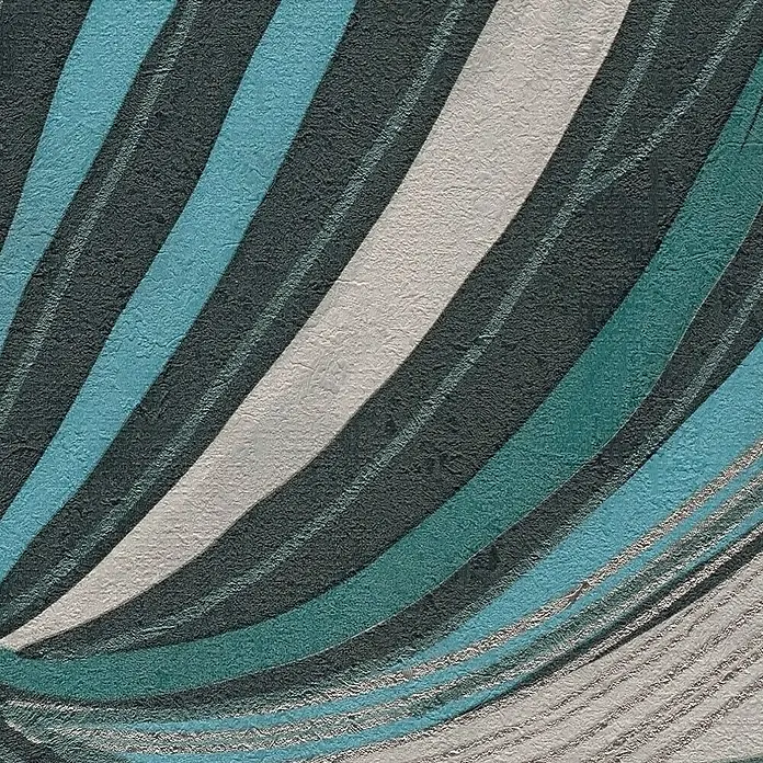 A.S. Création Metropolitan Stories Hot Spots Vliestapete Floral - Blau-Hellgrau-Silber, Floral, 10,05 x 0,53 m - Abstraktes Wandbild mit geschwungenen Streifen in Blau-, Grau- und Weißtönen, das eine moderne und stilvolle Atmosphäre schafft.