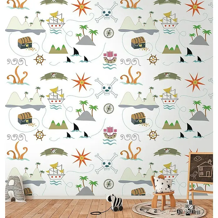 A.S. Création The Wall 2 Fototapete Piraten I - B x H: 159 x 280 cm, Vlies - Kinderzimmer mit Piraten-Tapete.