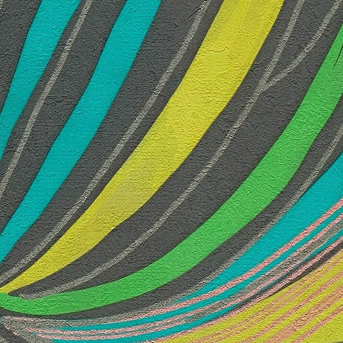 A.S. Création Metropolitan Stories Hot Spots Vliestapete Floral - Bunt-Gelb-Türkis, Floral, 10,05 x 0,53 m - Abstraktes Wandbild mit bunten Streifen und einer markanten Textur, die dem Motiv Tiefe verleiht. Moderne Kunst für jeden Raum.