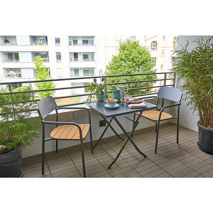Sunfun Gastro Nakladalni stol  (Možnost nakladanja, Š x G x V: 57,5 x 53,5 x 83,5 cm) | 8341 - Stühle Materialmix | ICAB - Sommermöbel Stühle | ICA - Sommermöbel | IC - Freizeit im Garten | I - Stadtgarten | BAUHAUS