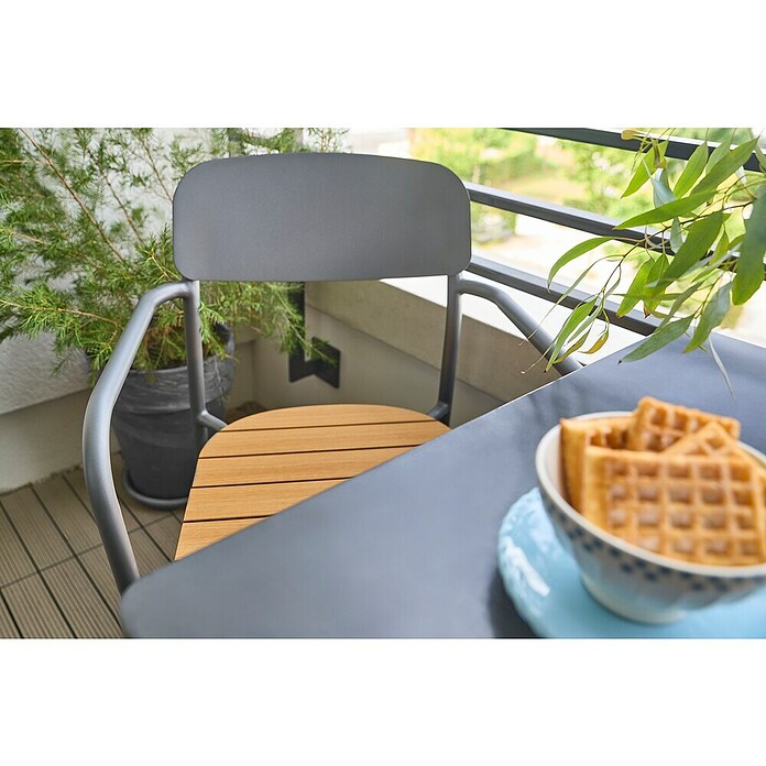 Sunfun Gastro Stapelstuhl (Stahl, Polywood, Stapelbar, Night-Grey, B x T x H: 57,5 x 53,5 x 83,5 cm) | BAUHAUS