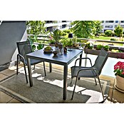 Sunfun Balkonmöbel-Set Maja/Gastro (3 -tlg., Aluminium, Sintered Stone, Textilen, Grau, Gartenstuhl stapelbar) | BAUHAUS