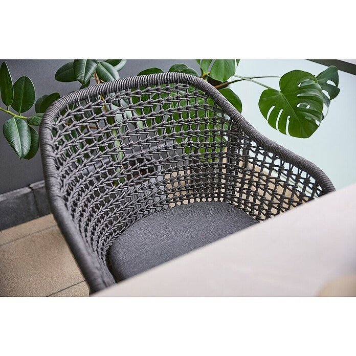 Sunfun Sarah Gartensessel Rope (Stahl, Olefin, Night Grey, B x T x H: 59 x 58 x 80 cm) | BAUHAUS